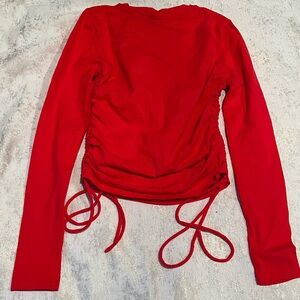 Adika Bold Red Long Sleeve Top